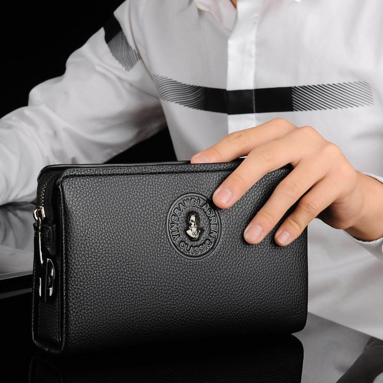 CONTACT'S Genuine Leather Men Clutch Bag Password Lock Luxury Handbag  Clutch Purse Design Male Long Wallet Bag Large Capacity - AliExpress