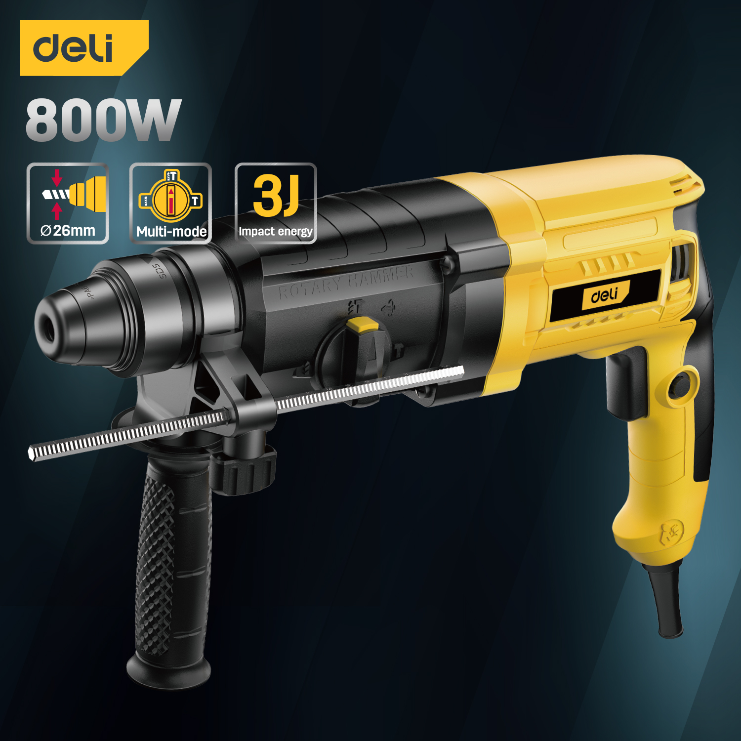 Deli Demolition Hammer 800W Chipping Gun Professional Electric Hammer