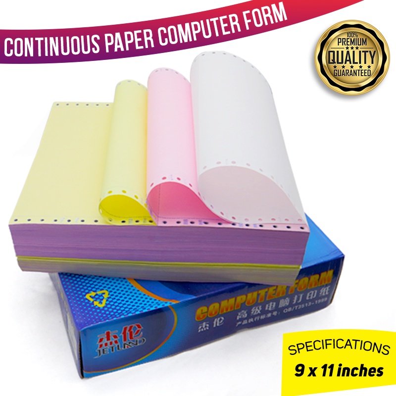 3 Ply Carbonless Continuous Computer Form 9.5 x 5.5 inches TearOff