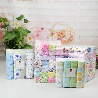 CiCi 4Pcs/set Flannel Receiving Blankets Swaddle Newborn Throw Baby Bedsheets Grasping Carpe 76x76cm- Gift Ideas