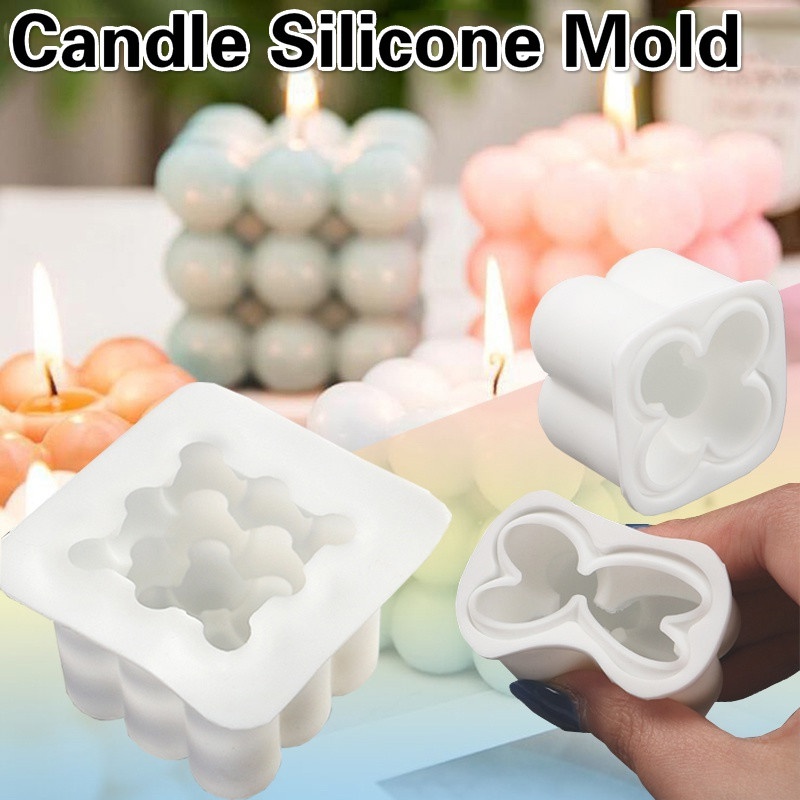 pzcf 1Pcs Soap Making Tools Soy Cube Soap Molds DIY Candles Mould 3d Silicone Mold Aromatherapy Plaster Candle Handmade