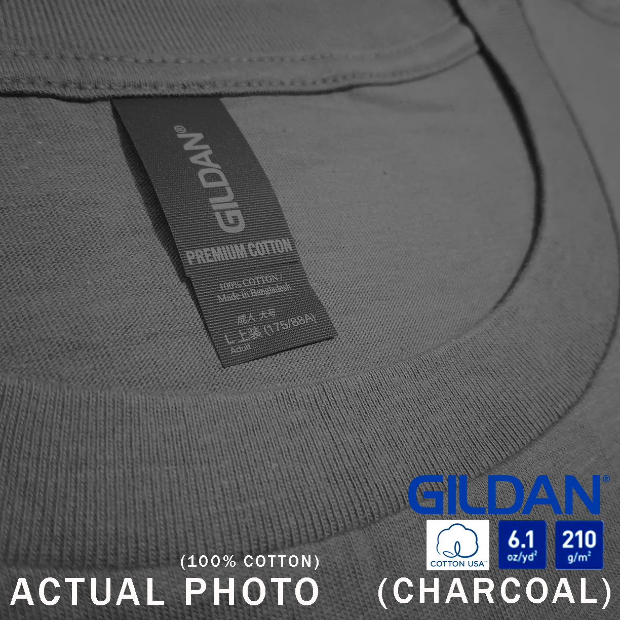GILDAN Premium Cotton 76000 PLAIN T-SHIRT 180 GSM UNISEX
