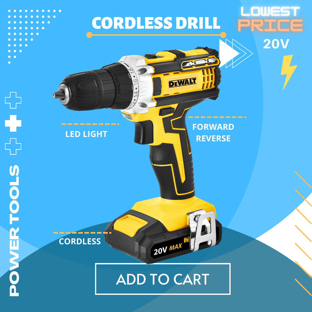 Dewalt lithiumIon cordless 2gear 20V max drill/driver Max torque 45Nm