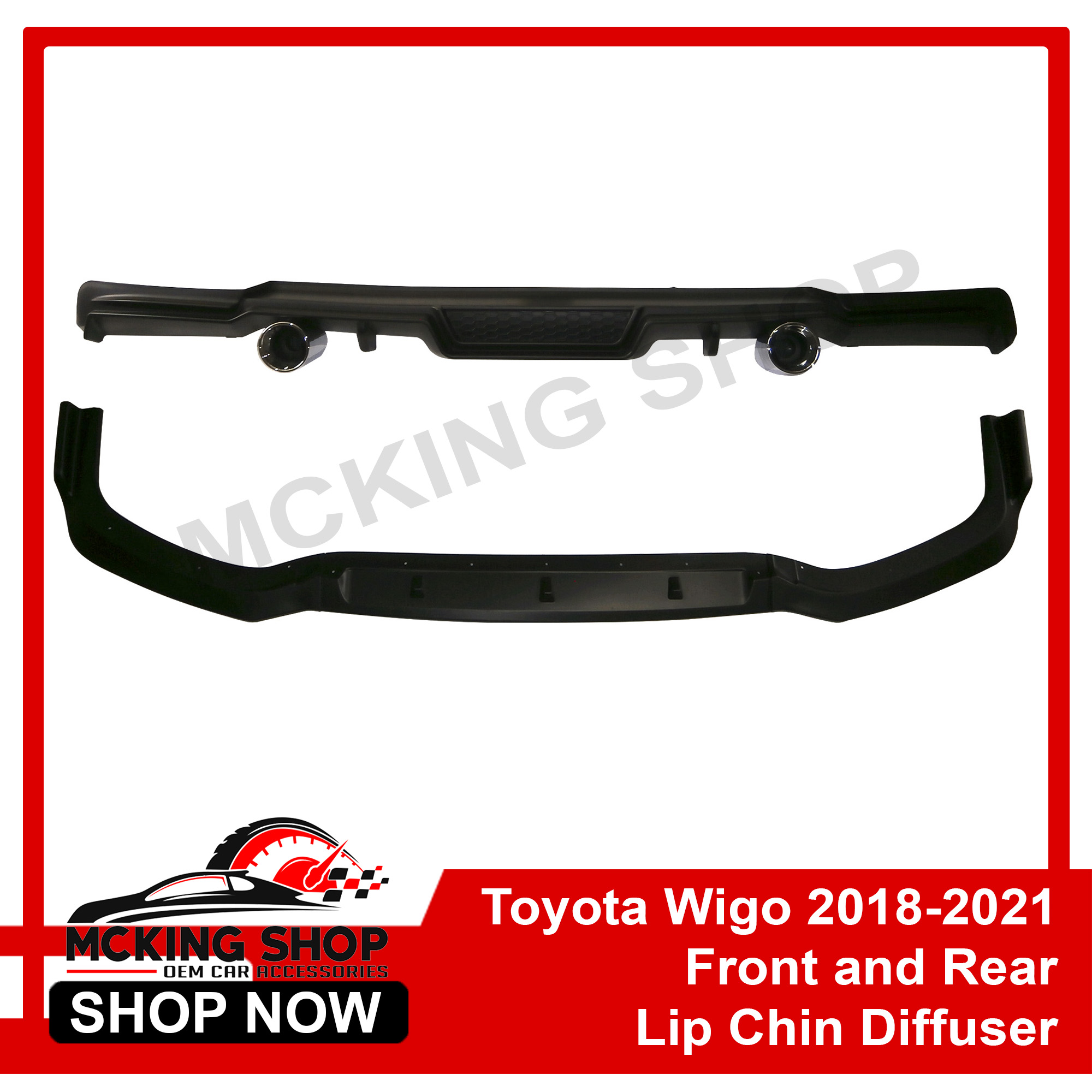 Wigo Rear Diffuser Toyota Wigo 2020-2021 Gen 3 Front and Rear Lip Chin Diffuser Set All In ...