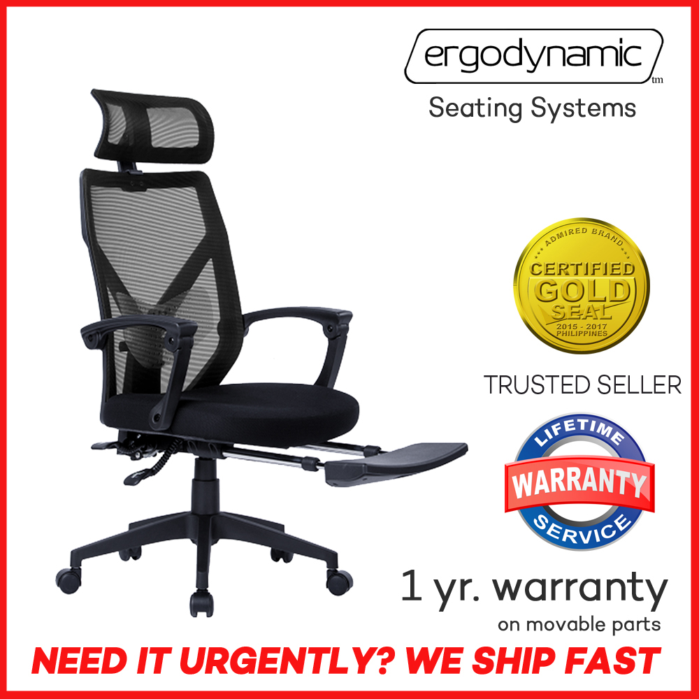 Ergodynamic FLEX BLK High-back Office Chair, 320mm Nylon Star base