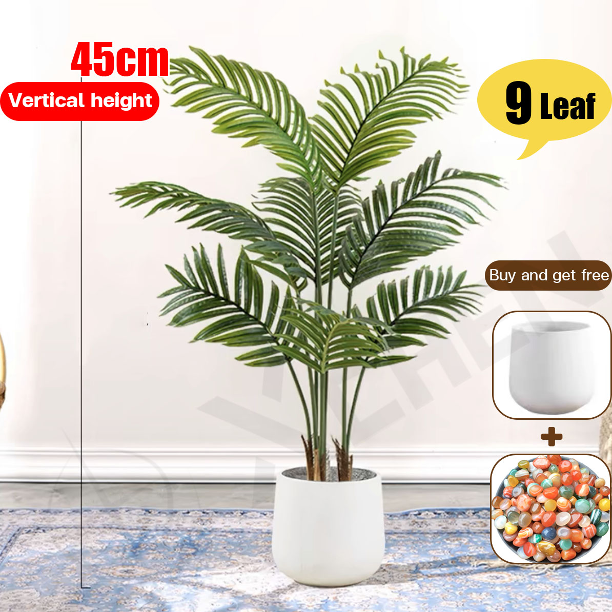 【Send flower pots】Artificial Plants big size 18 leaves 85cm/24 leaves