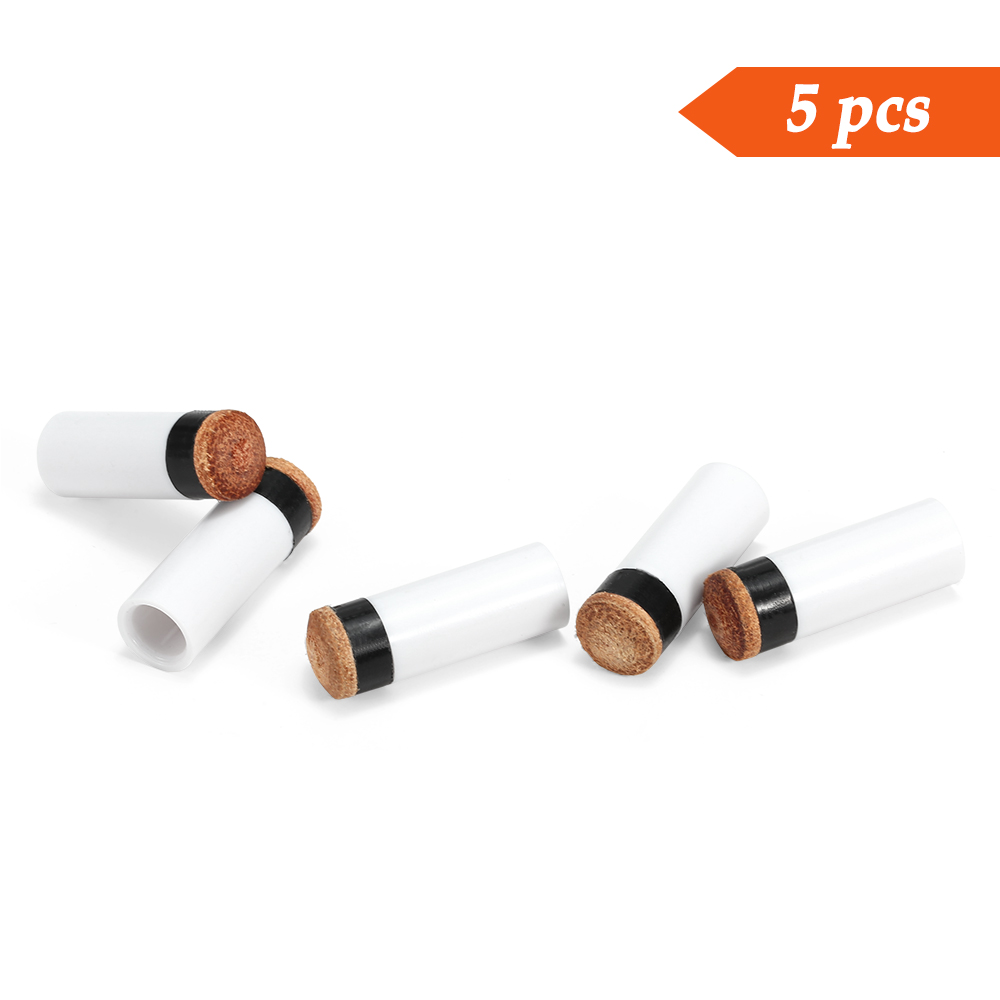 5PCS Screw-on Tips with Pool Cue Stick Ferrules Billiard Cue Head Replacement 12MM