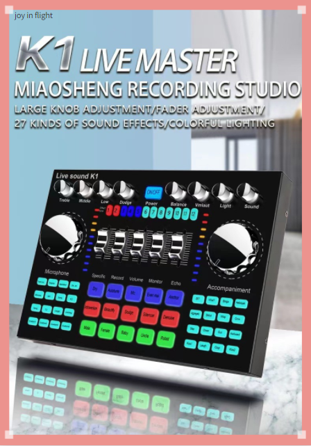 Scheda Audio Jufjsfy K1 - Mixer Per Streaming Con Bluetooth 5.0 Ed Effetti Sonori