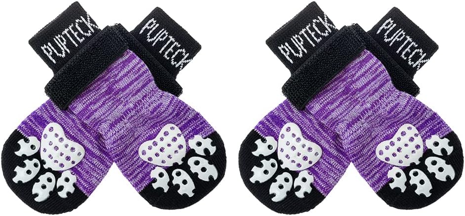 Double Side Anti-Slip Dog Socks with Adjustable Straps for Indoor