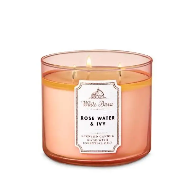 Bath Body Works White Barn Rose Water Ivy 3 Wick Candle