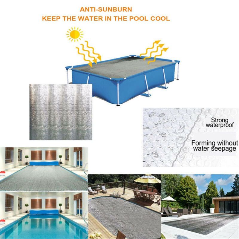 YESMILE Rectangular Dustproof Garden Anti-sunbrun Solar Family Swimming Pools Thermal Insulation Film Swimming Pool Cover Pool Heat Preservation Cover