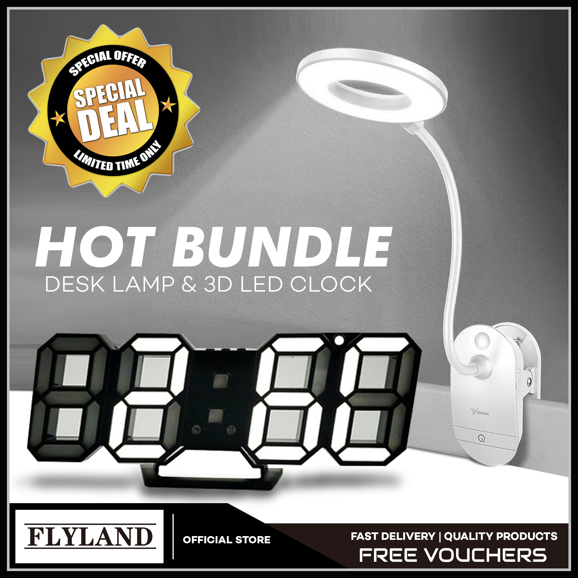 desk lamp with digital clock