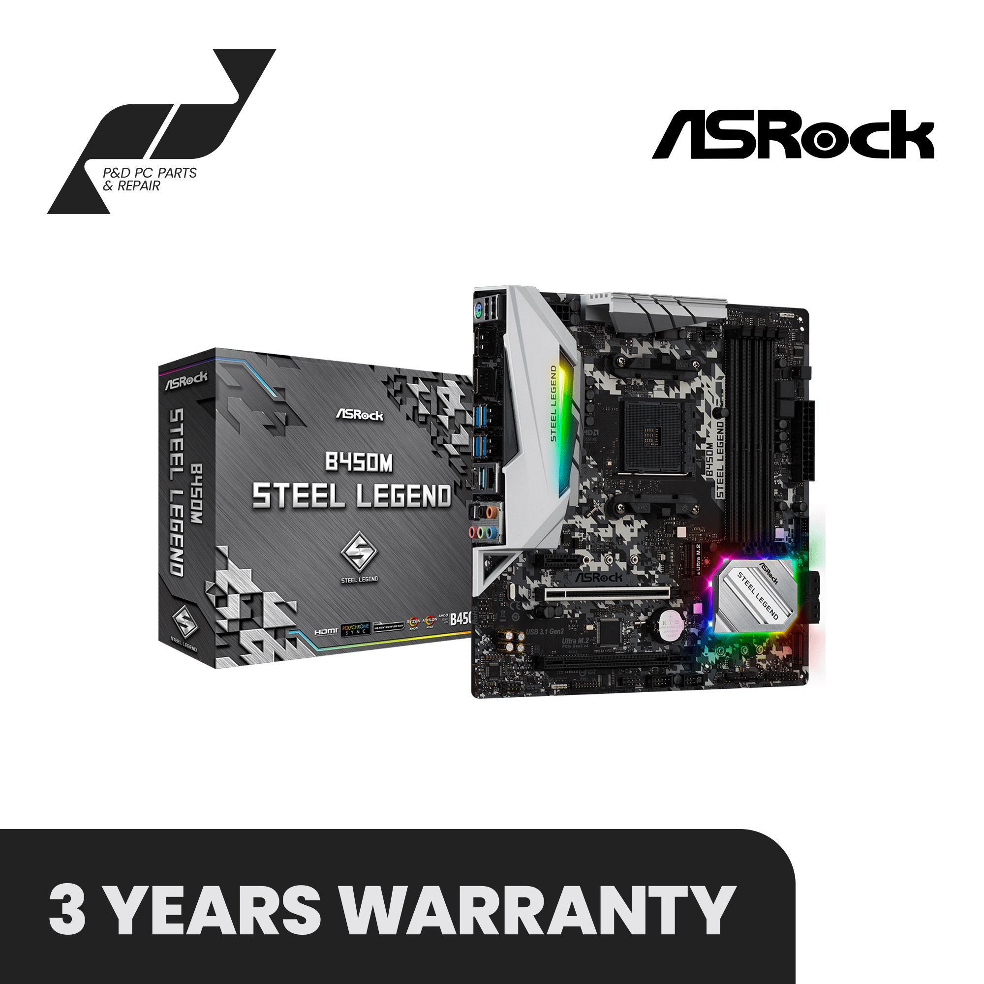 ASRock B450M Steel Legend AMD AM4 ATX Motherboard Lazada PH