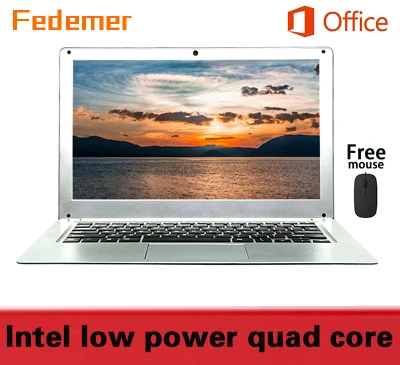 [Free gift/office] Fedemer 14 inch laptop 2G RAM + 32G SSD ROM Brand new laptop quad-core ultra-thin with wifi/Bluetooth/camera/suitable for online course office loptop for student Intel quad-core Windows 10