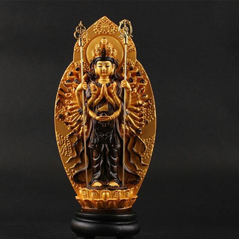 Chinese Brass Tibetan Buddhism Handwork Carved Thousand-Hand Kwan-yin Statue 