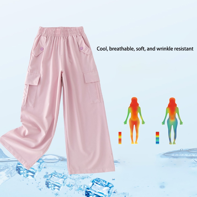 Summer Pants Wide Leg for Kids Girls 7-16 Years Old Casual Ice