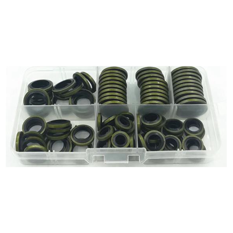100Pcs Bonded Washer Metal Rubber Oil Drain Plug Gasket Fit Combined