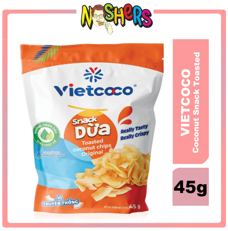 Noshers Vietcoco Coconut Snack Toasted Coconut Chips Original Product