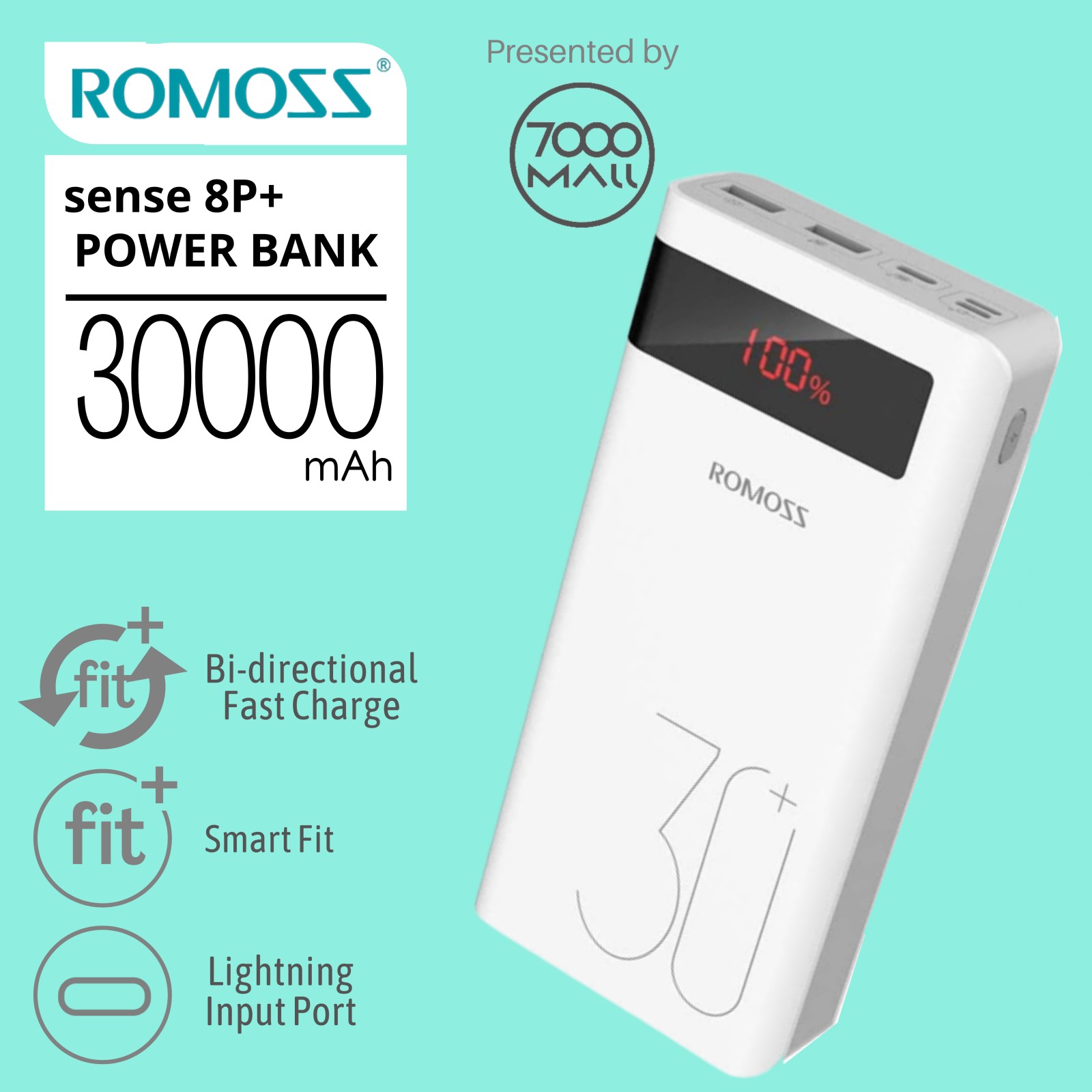 Romoss PHP30 Pro Sense 8P+ Power Bank 30000mAh- White | Lazada PH