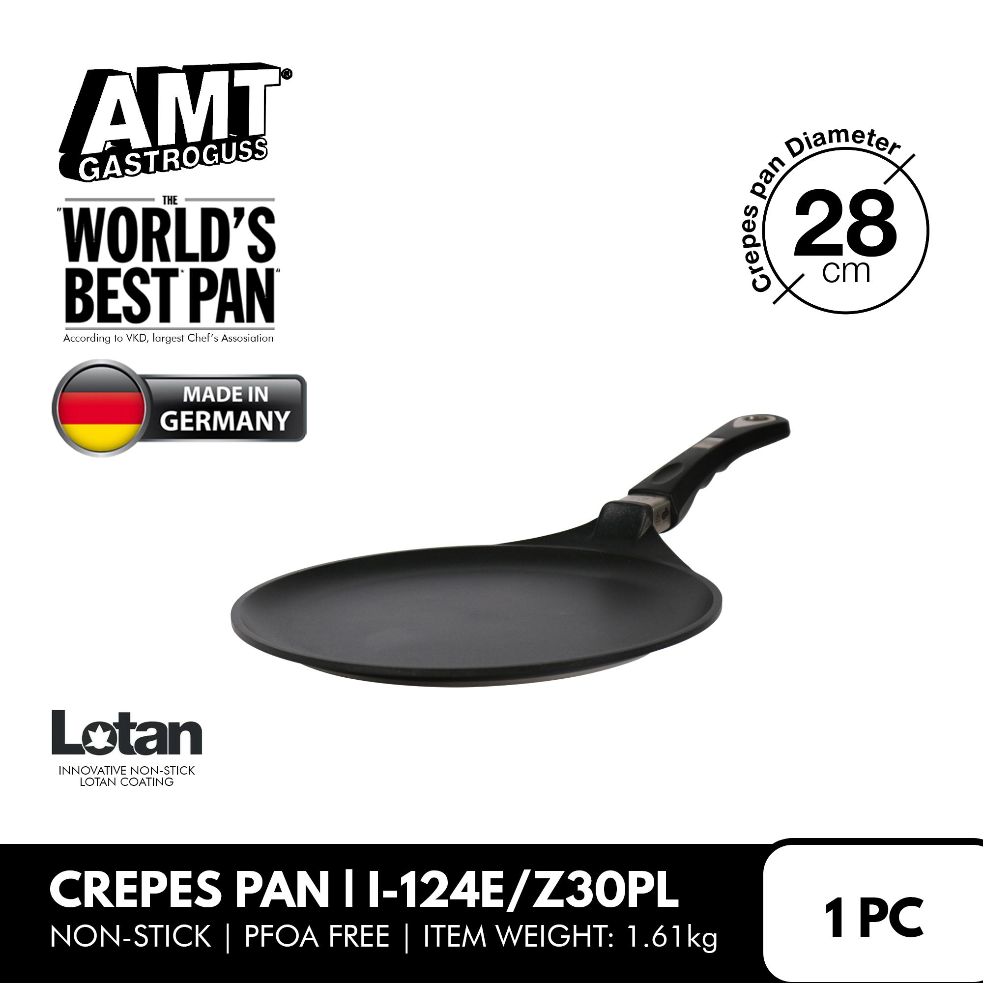 AMT Pancake Pan 28 cm - Frying Pans Aluminium Black - A128