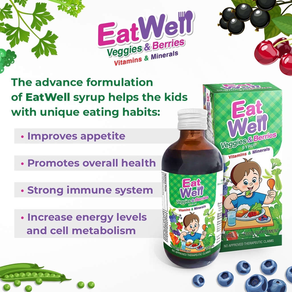 EATWELL Veggies Berries Appetite Booster Multivitamins Syrup for Kids