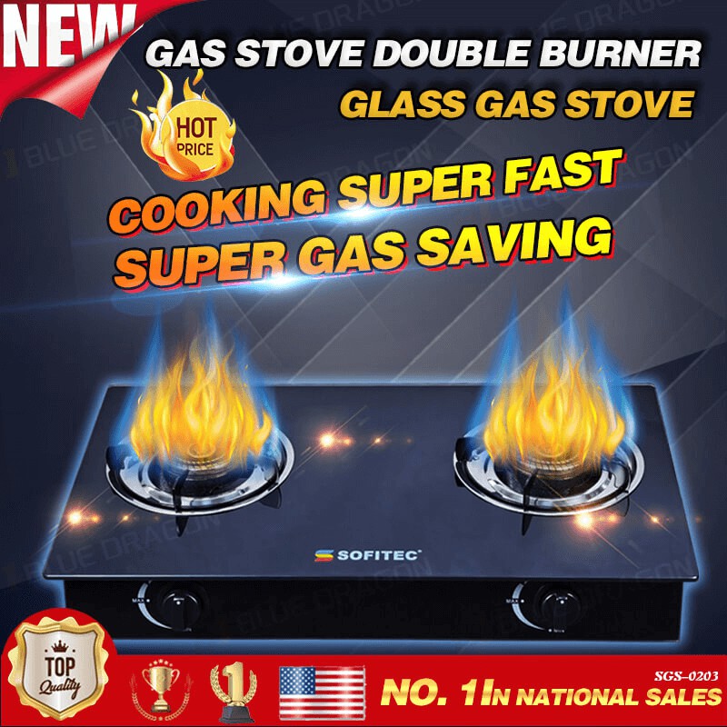 High quality Sofitec ceramic gas stove gas stove glass gas dual burner