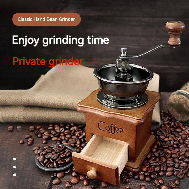 MEETT Vintage Coffee Mill Grinder Manual Coffee Portable Coffee Bean