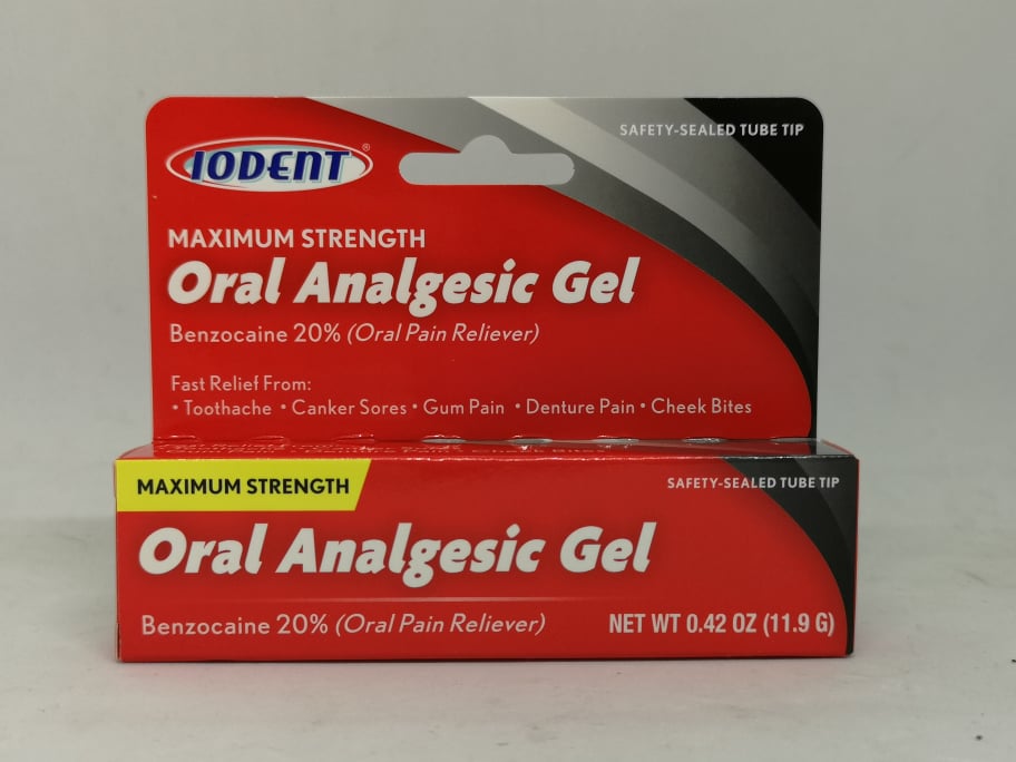Iodent Oral Analgesic Gum Pain Toothache Denture Pain Relief Gel Canker