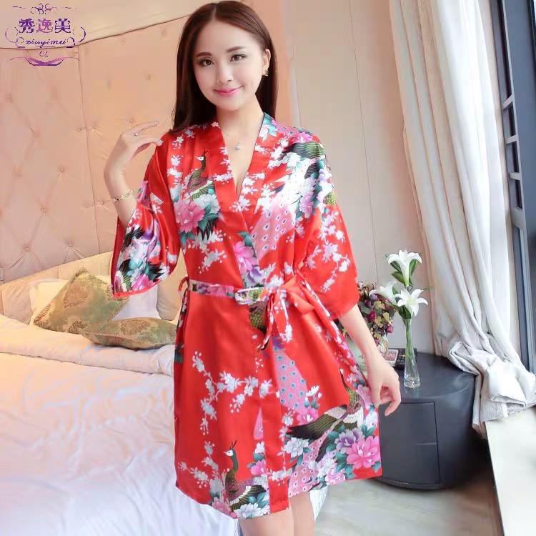 korean silk robe
