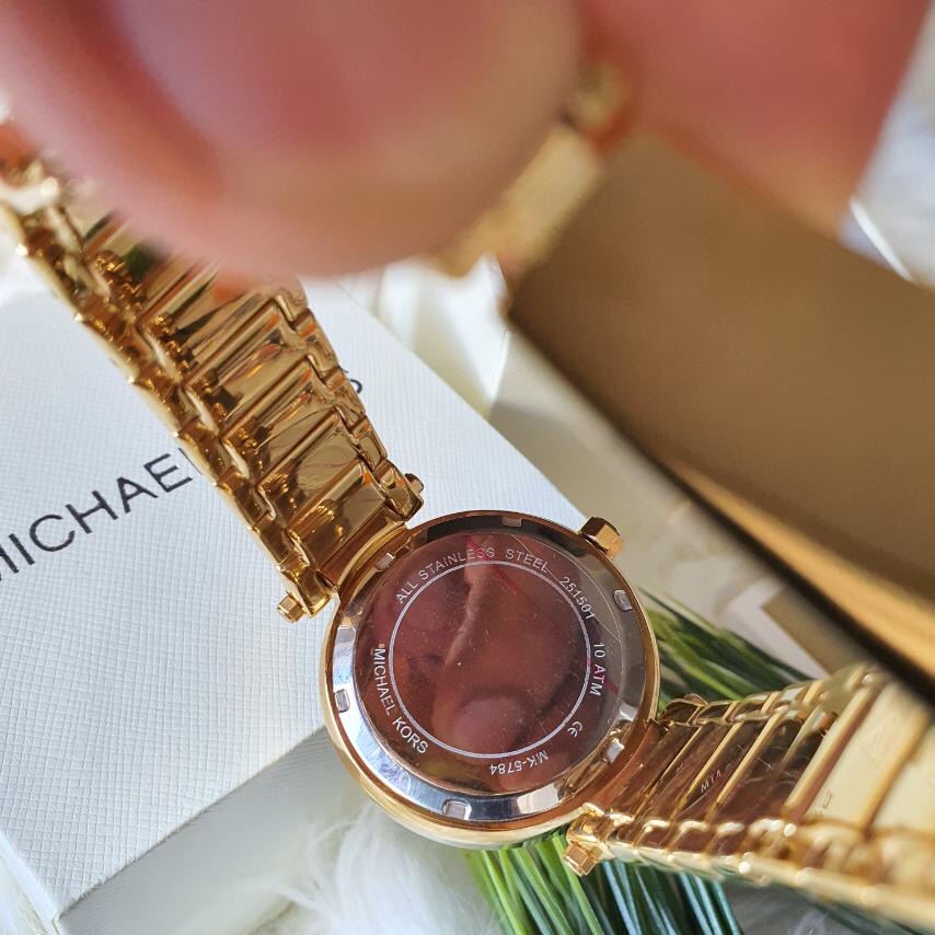 Michael Kors Women's Parker Three-Hand Gold-Tone Stainless Steel Watch