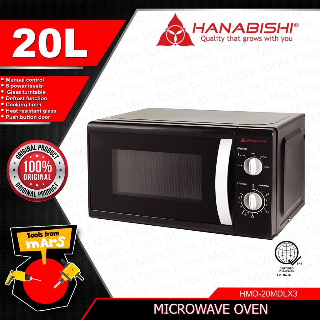 HANABISHI Manual Microwave Oven 20L with Defrost Function HMO20MDLX3