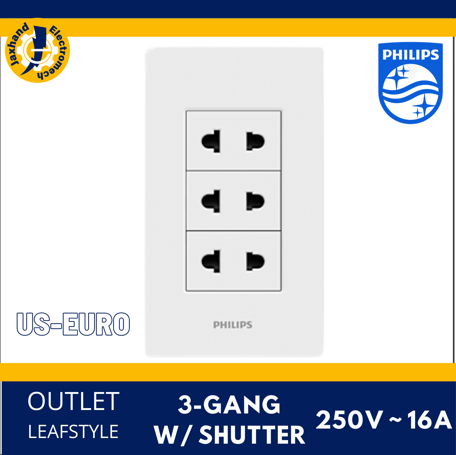 Philips Convenience Outlet Leafstyle Series 16AMPERES250V with Shutter