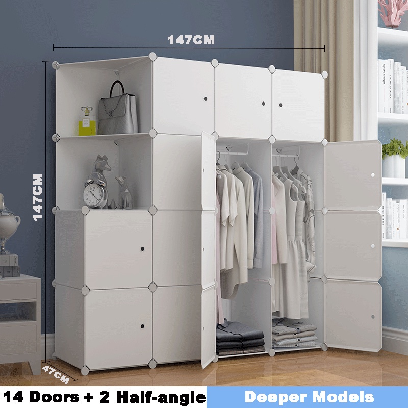 Ready Stock DIY Multipurpose 14Doors Plastic Cabinet Clothes ...