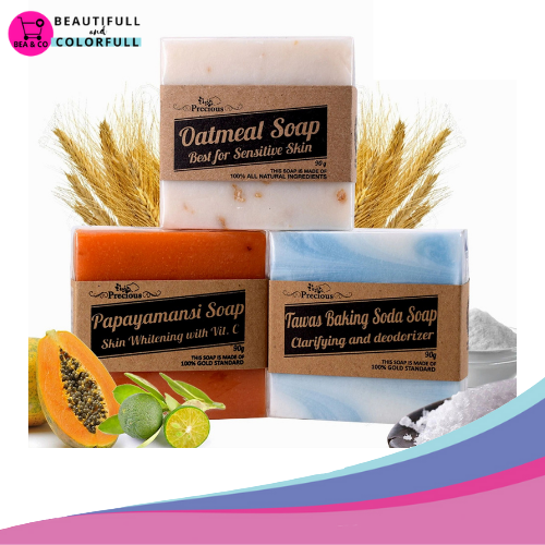 [BEA&CO] COD Trio Pack (Oatmeal soap, Papayamansi Soap and Tawas Baking