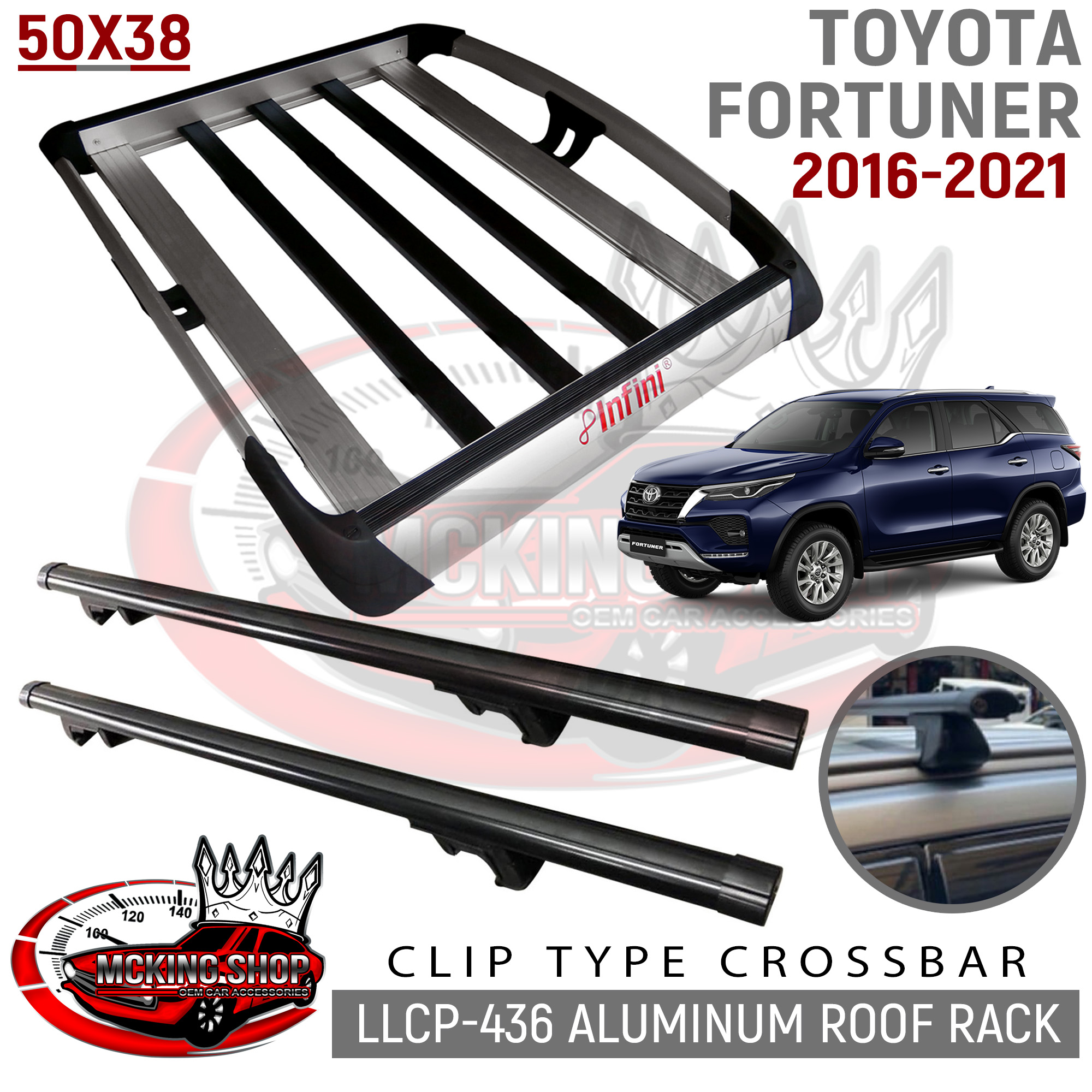 Toyota Fortuner 2016-2021 INFINI LLCP-436 Aluminum Roof Rack