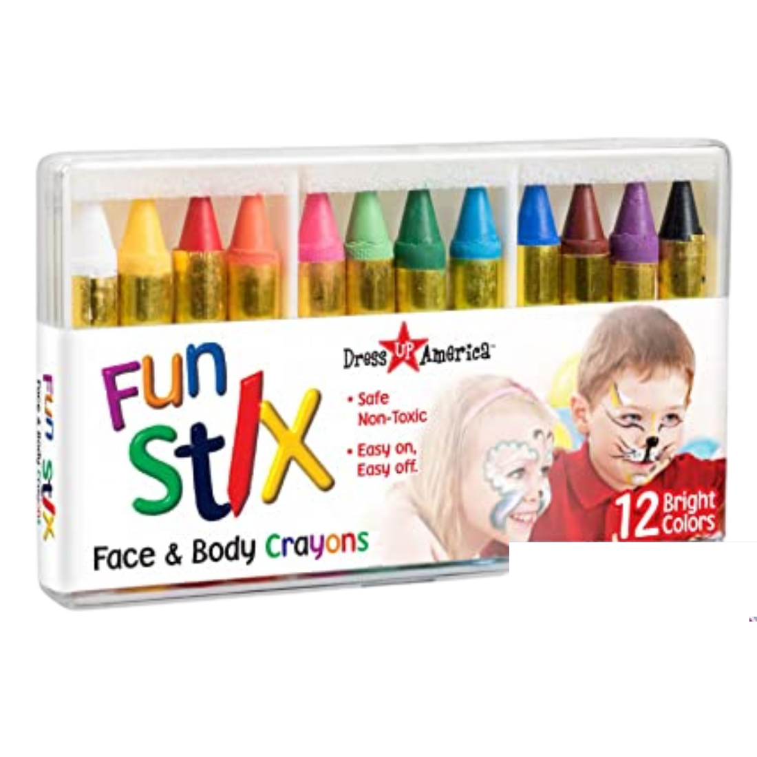 Dress Up America Fun Stix Face & Body Crayons Safe Non-Toxic Easy On