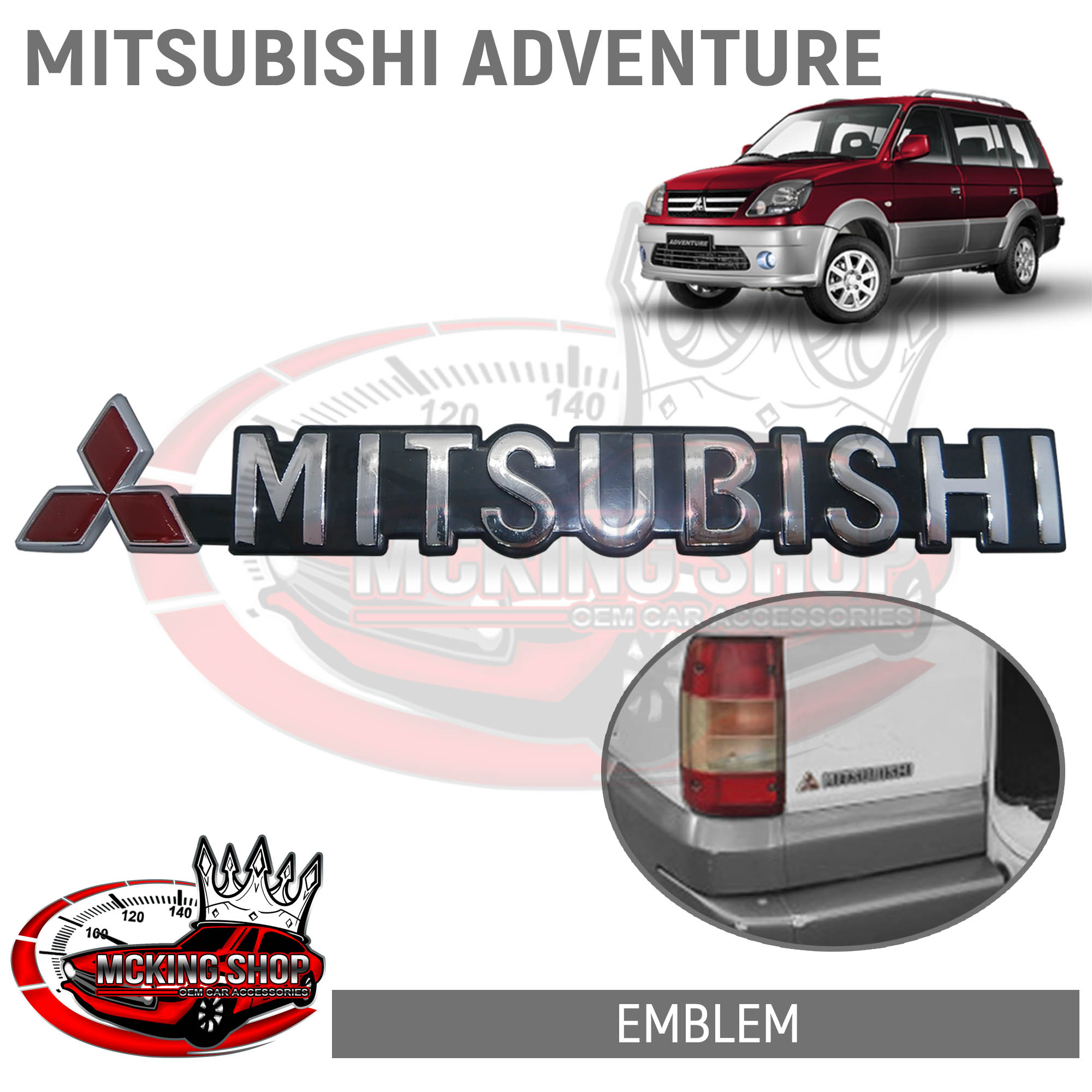 Mitsubishi Word Rear Trunk Badge Emblem with Logo for Mitsubishi Adventure Lazada PH