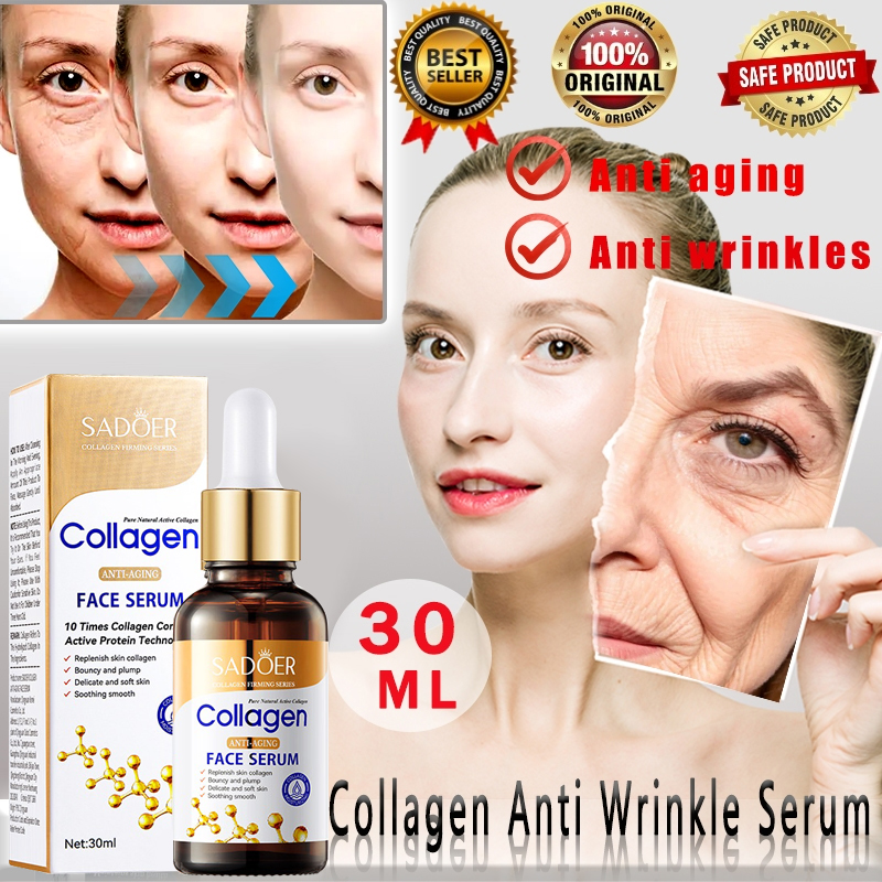 SADOER Collagen Face Serum Anti-Aging Wrinkle Brighten Skin Colour ...