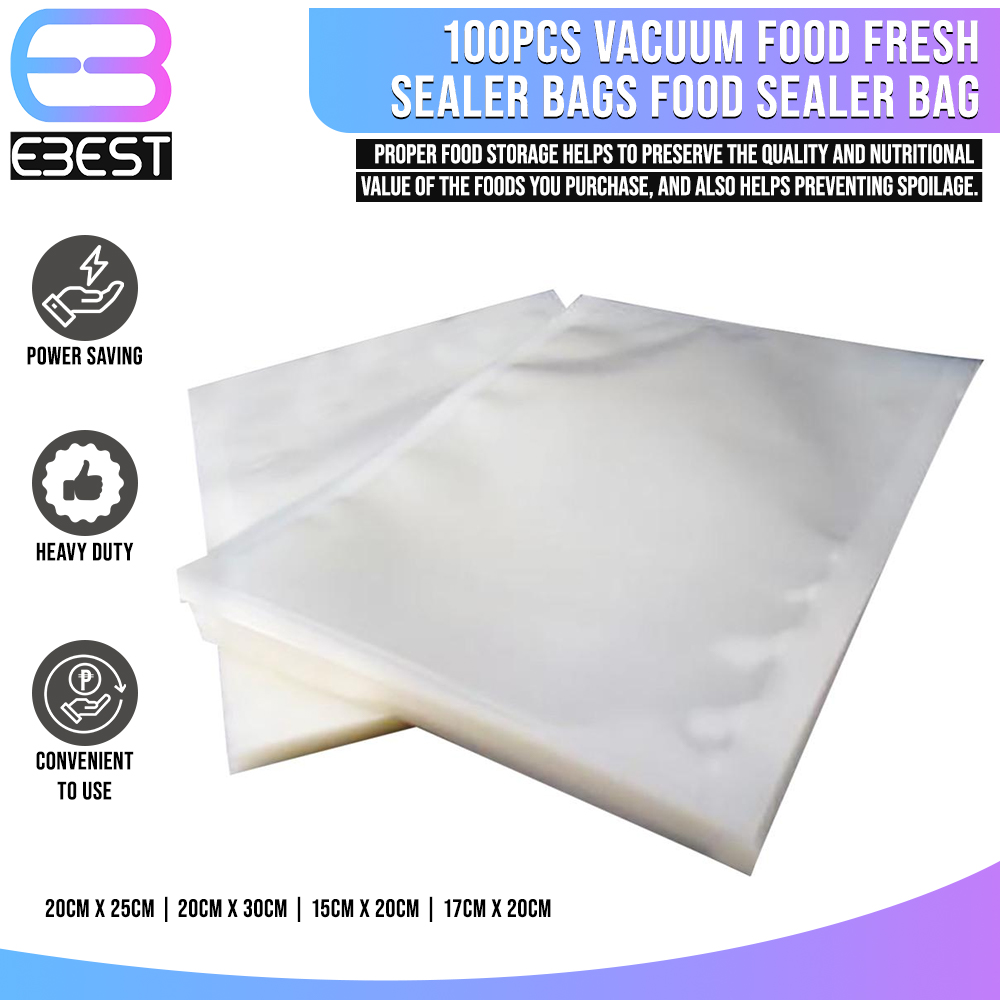 100pcs Vacuum Food Fresh Sealer Bags Food Sealer Bag (20 x 25 cm 20 x