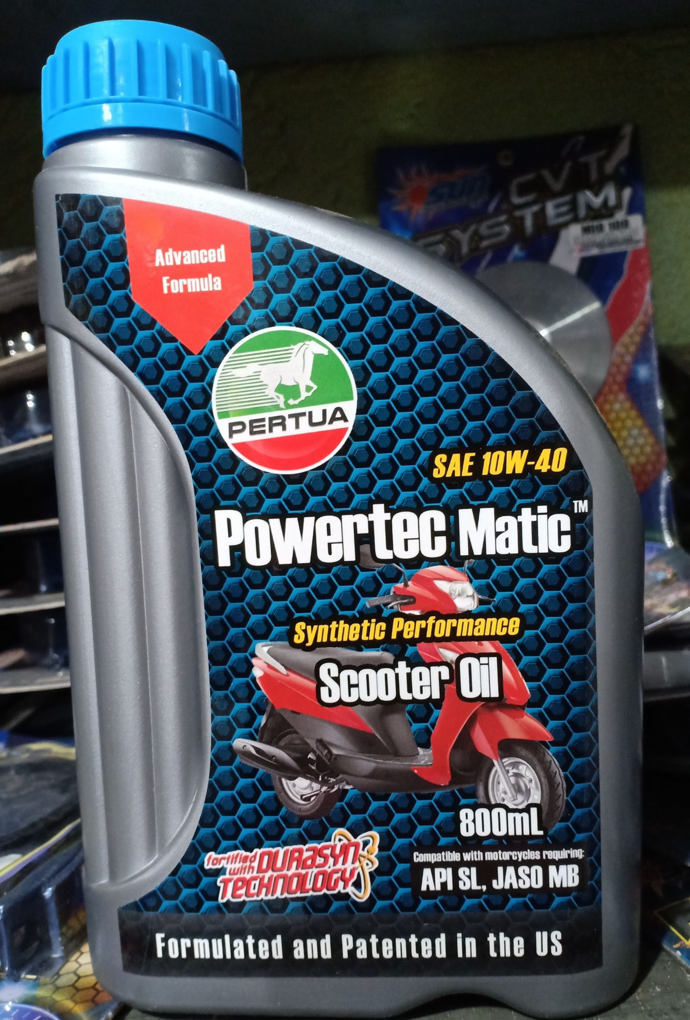 PERTUA SCOOTER OIL POWERTEC MATIC SAE 10W40 (800ml) Lazada PH