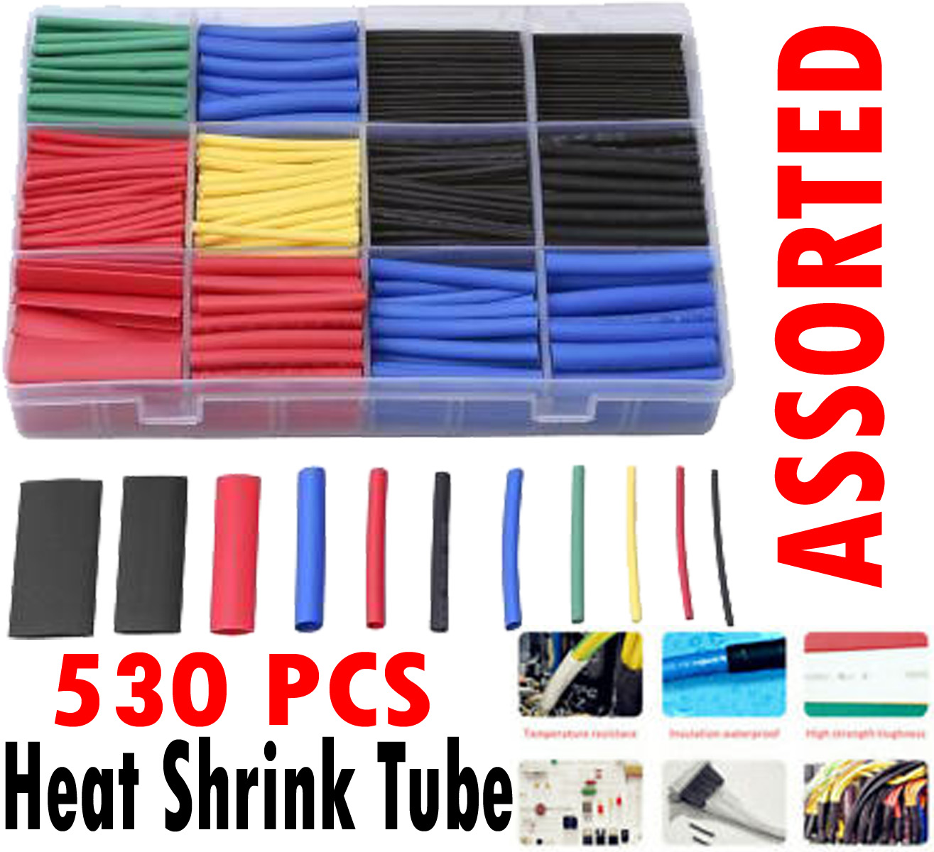 530 PCS Set heat Shrink Tube Assorted Insulation Shrinkable tube