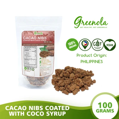 Greenola Organic Cacao Nibs Coated with Coco Syrup 100g