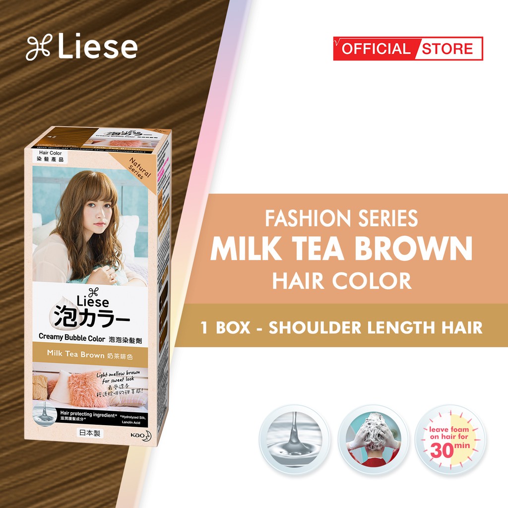 hair color Liese Creamy Bubble Hair Color (Milk Tea Brown) | Lazada PH
