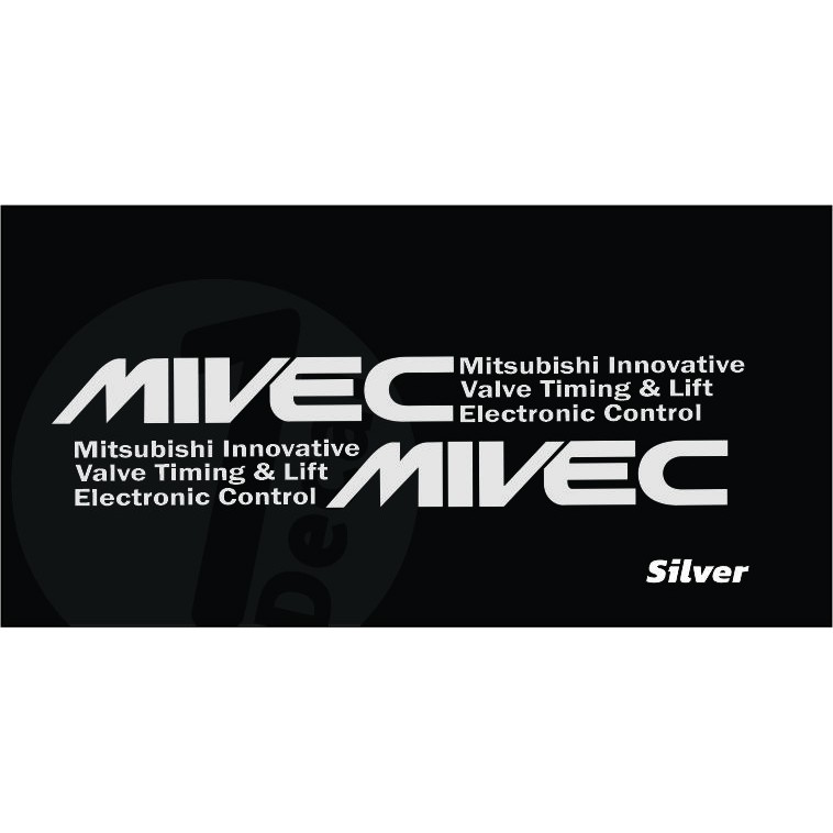 Mivec Front Door Sticker Decal For Mitsubishi Cars Silver or Black ...