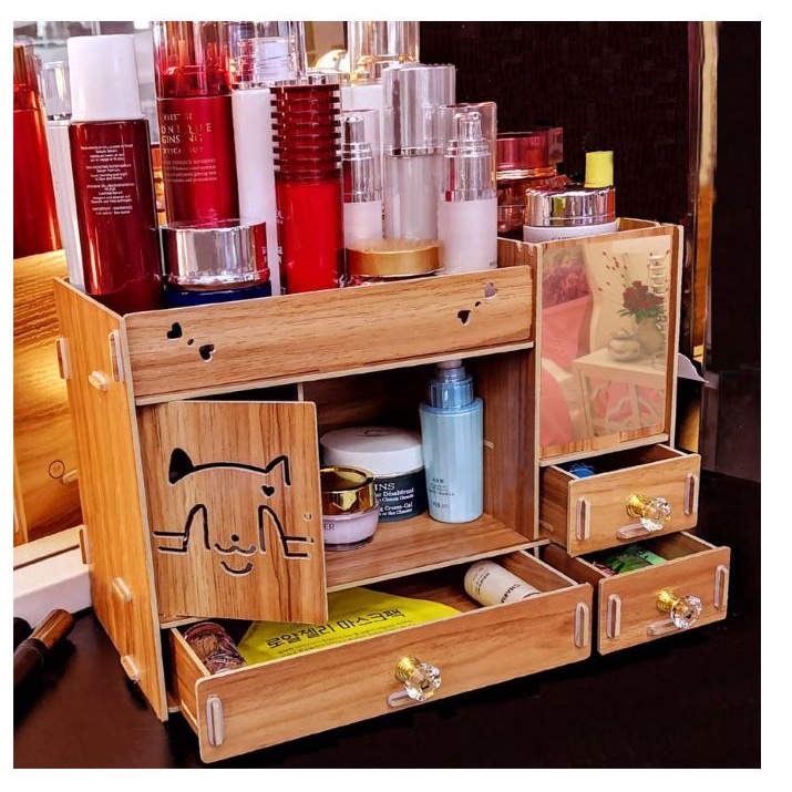 3 Drawer Cosmetic Desktop Organizer Table Makeup Transparent Plastic