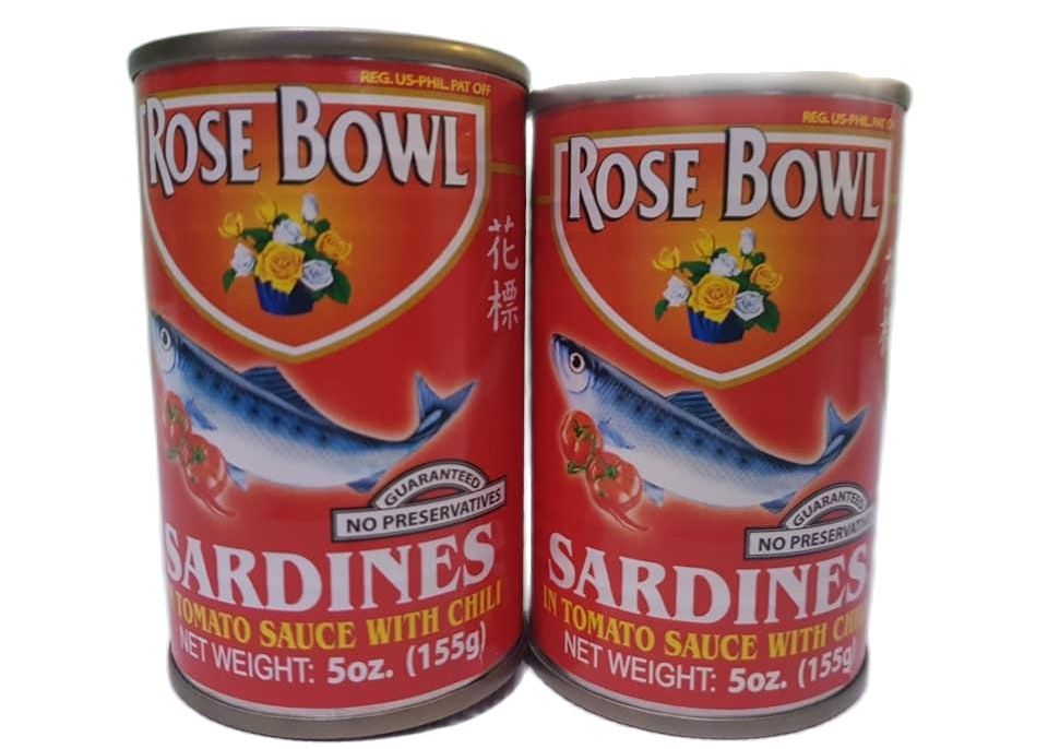 ROSE BOWL Sardines in Tomato Sauce with Chili (pack of 12 cans x 155