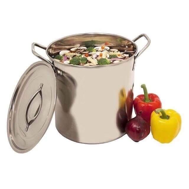 BRAND NEW 4PC LARGE STAINLESS STEEL CATERING DEEP STOCK SOUP BOILING POT /  STOCK