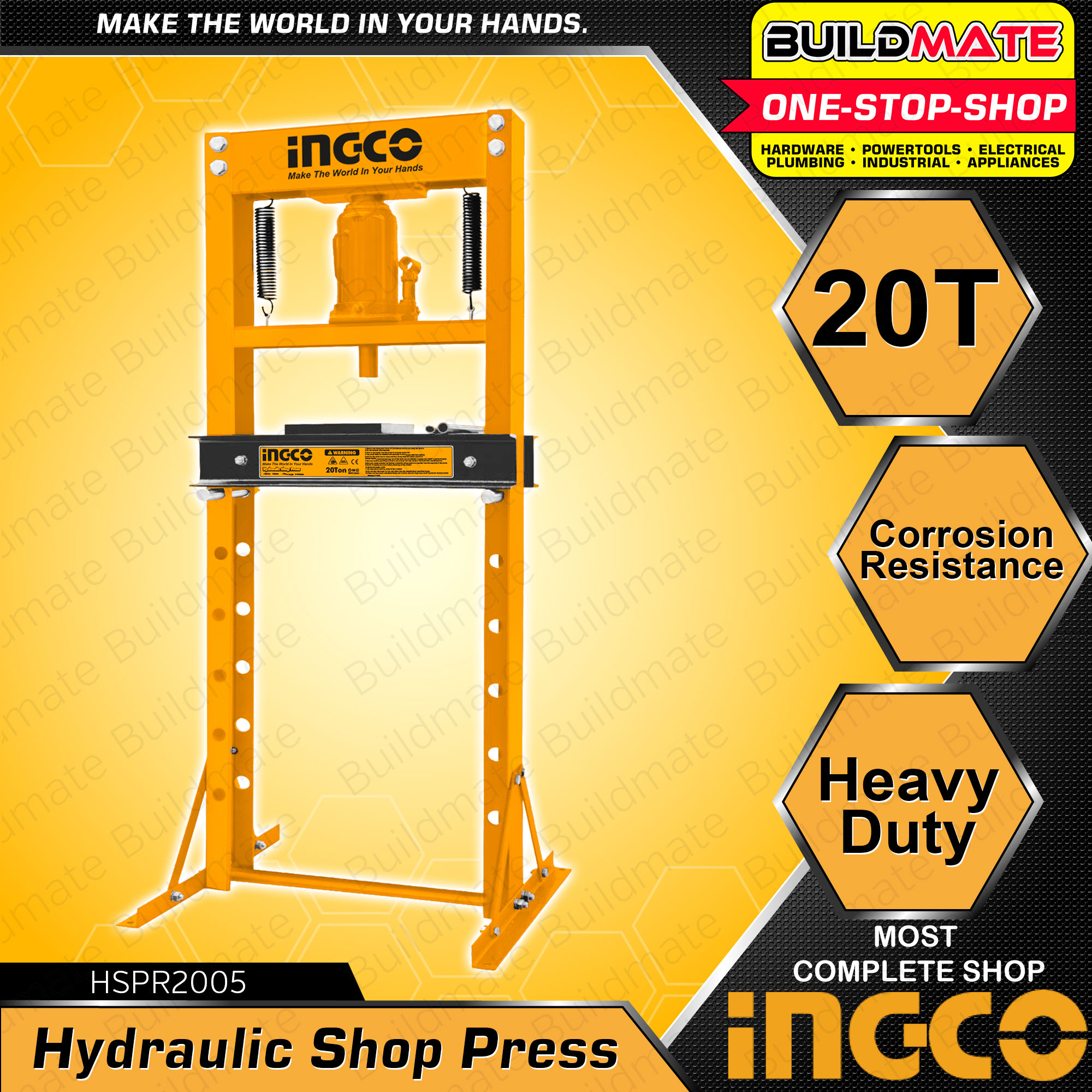 BUILDMATE Ingco Hydraulic Shop Press 12T 20T 30T Press Manual