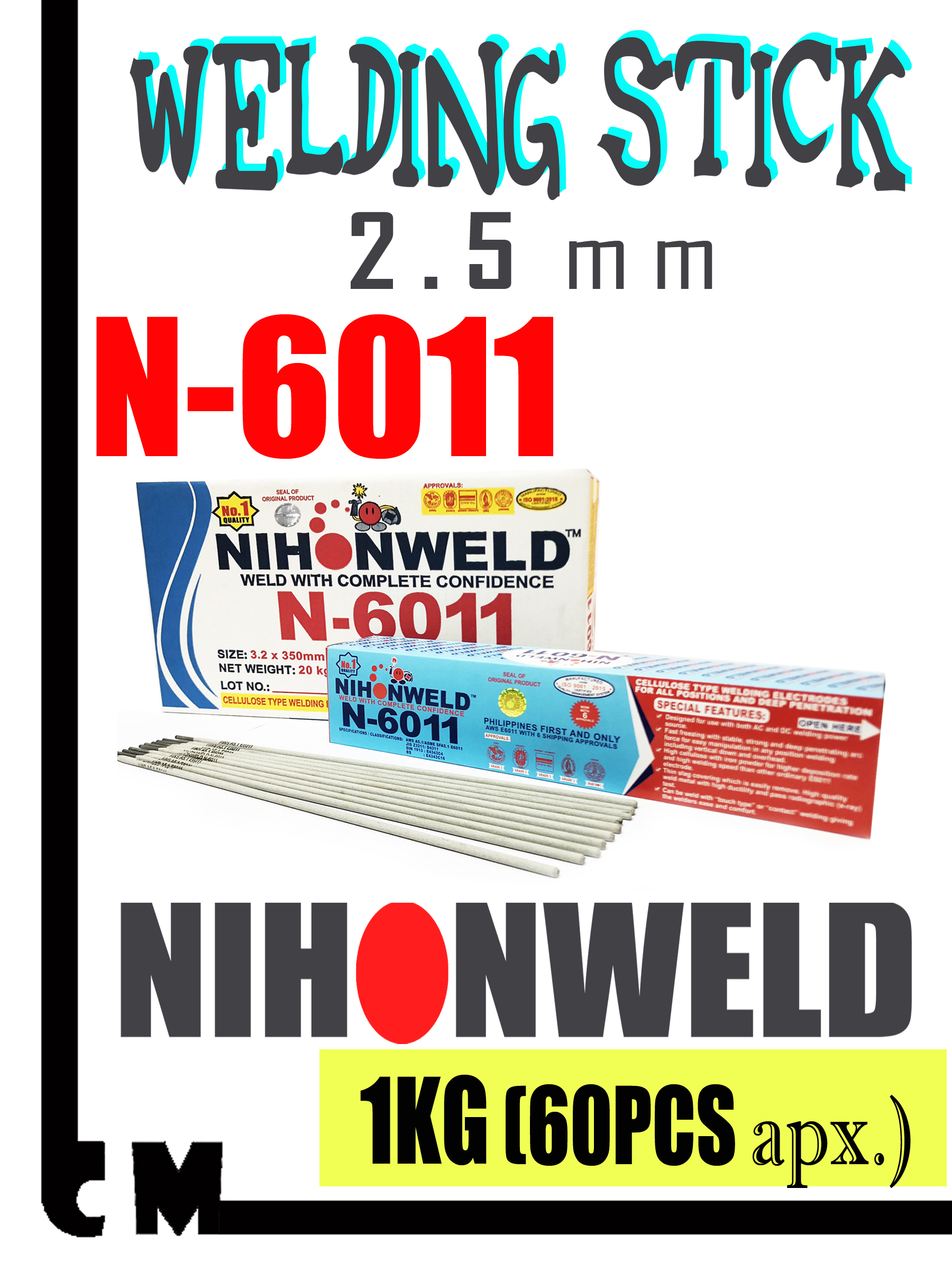 WELDING ROD 6011 (2.5mm) NIHON WELD 1KG Lazada PH