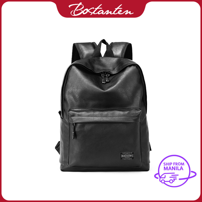 Leather Backpack Black - MANILA BAG